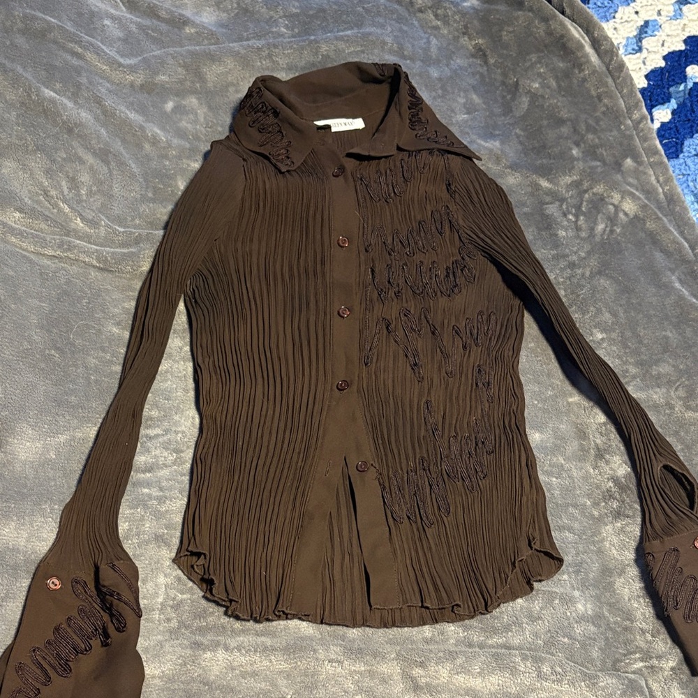 Chic Brown Button Down Shirt for Women